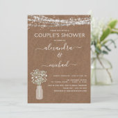Kraft Paper Couple's Dusche Rustikale Bauernhof Einladung (Stehend Vorderseite)