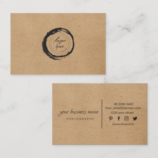 Kraft Paper Custom Logo Vielen Dank Business Card. Visitenkarte (Vorne/Hinten)