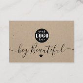 Kraft Paper Custom Logo Vielen Dank Visitenkarte (Rückseite)