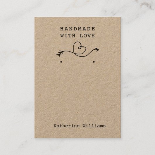 Kraft Paper Earring Display | Handgefertigt mit Li Visitenkarte (Vorderseite)