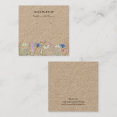 Kraft Paper Earring Display | Wildblume Floral Quadratische Visitenkarte (Vorne/Hinten)
