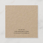 Kraft Paper Earring Display | Wildblume Floral Quadratische Visitenkarte (Rückseite)