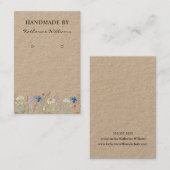 Kraft Paper Earring Display | Wildblume Floral Visitenkarte (Vorne/Hinten)