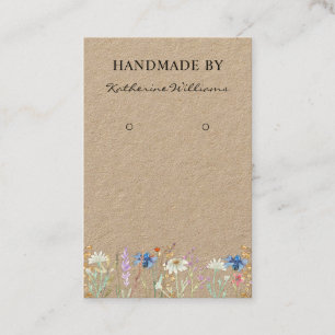 Kraft Paper Earring Display Wildblume Floral Visitenkarte