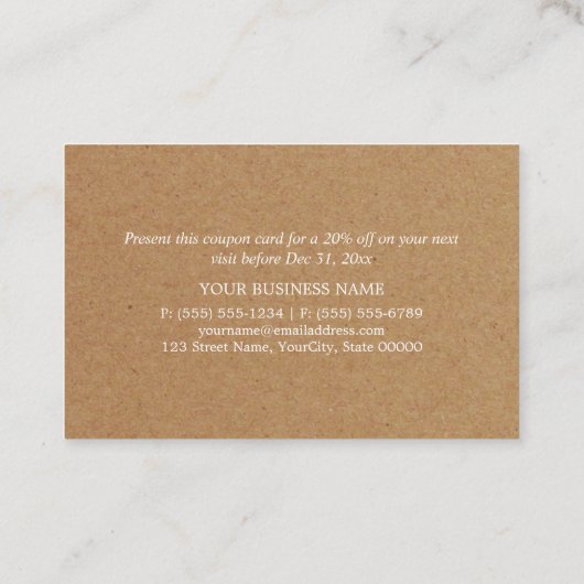 Kraft Paper Effect - Discount-Gutschein Rabattkarte (Rückseite)