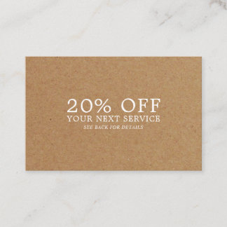 Kraft Paper Effect - Discount-Gutschein Rabattkarte