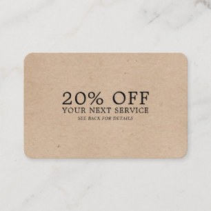 Kraft Paper Effect - Discount-Gutschein Rabattkarte