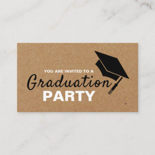Kraft Paper Effect, Graduation Party Ticket laden  Begleitkarte