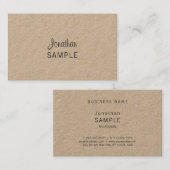 Kraft Paper Elegantes Skript Moderne einzigartige  Visitenkarte (Vorne/Hinten)