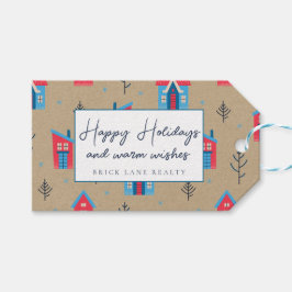 Kraft Paper Festive Happy Holidays Realty Geschenkanhänger