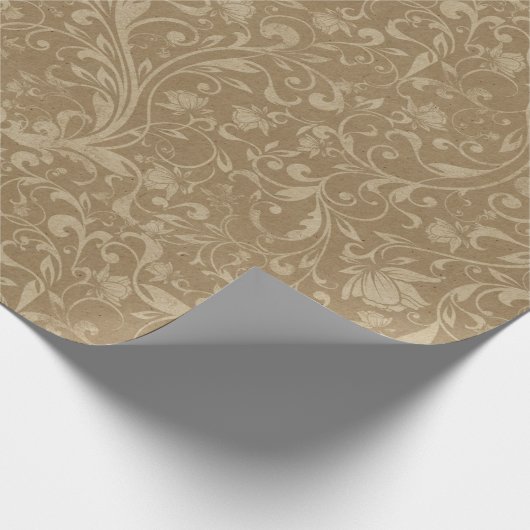 Kraft Paper Floral Leaves Gift Wrapping Paper Geschenkpapier (Ecke)