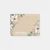 Kraft Paper Floral White Poinsettia Post-it Klebezettel (Vorderseite)