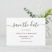 Kraft Paper Foto Wedding Elegante Script Ankündigung (Stehend Vorderseite)