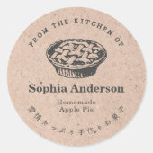 Kraft Paper From the Kitchen of Homemade Pie Runder Aufkleber (Vorderseite)