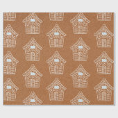 Kraft Paper Gingerbrett House Brown Weihnachten Geschenkpapier (Flach)