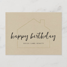 Kraft Paper Happy Birthday Realty Postkarte