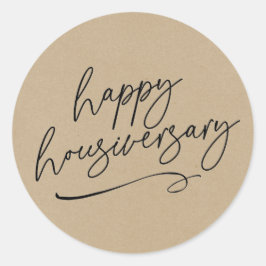 Kraft Paper Happy Zuhause Anniversary Real Anwesen Runder Aufkleber