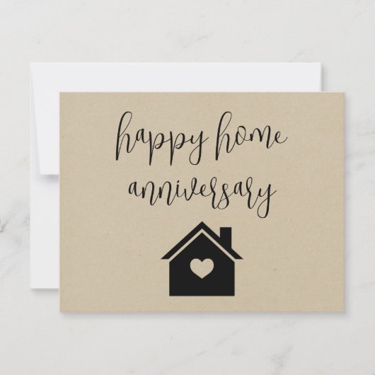 Kraft Paper Happy Zuhause Anniversary Realty Karte (Vorderseite)