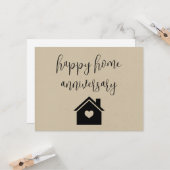 Kraft Paper Happy Zuhause Anniversary Realty Karte (Vorderseite/Rückseite Beispiel)