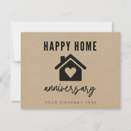 Kraft Paper Happy Zuhause Anniversary Realty Karte