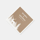 Kraft Paper Hirsch Weihnachtszeit Serviette (Ecke)