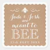 Kraft Paper Honey bedeutet Bienenzucht-Gastgeschen Quadratischer Aufkleber (Vorderseite)