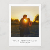 Kraft Paper Liebe and dank Script Foto Postkarte (Vorderseite)