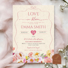 Kraft Paper Liebe in Bloom Brautparty Einladung