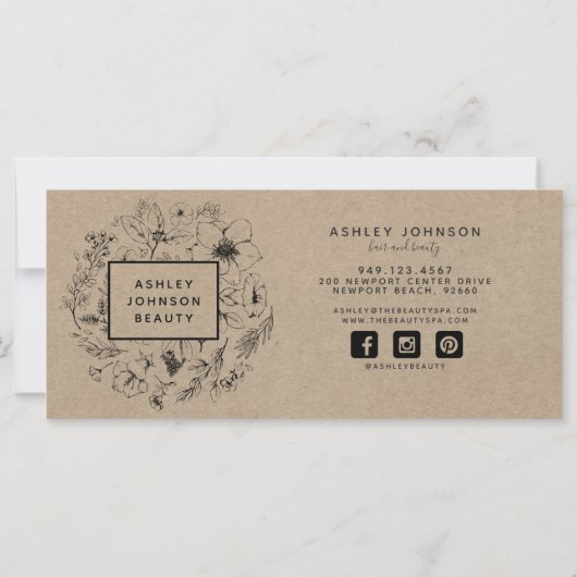 Kraft Paper Modern Botanic Gift Certificate (Rückseite)