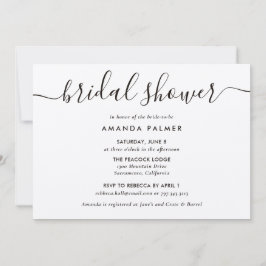 Kraft Paper Modern Script Brautparty Einladung