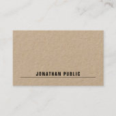 Kraft Paper Moderne Elegant Simple Template Luxury Visitenkarte (Vorderseite)