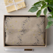 Kraft Paper Music Dots Gold Stars Tissue Paper Seidenpapier (Geschenk)