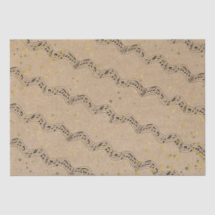 Kraft Paper Music Dots Gold Stars Tissue Paper Seidenpapier