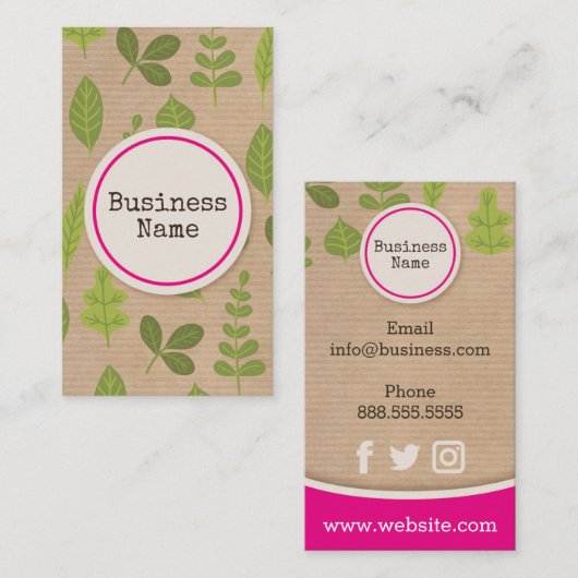 Kraft Paper Nature Business Card Visitenkarte (Vorne/Hinten)