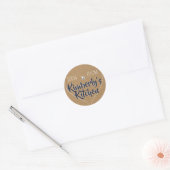 Kraft Paper Navy Blue Kristall Cupcake Label Runder Aufkleber (Umschlag)