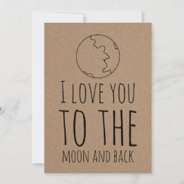 Kraft Paper Niedlich Moon Funny Valentinstag Feiertagskarte