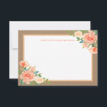 Kraft Paper Peach Florals | Hochzeitsratgeber Hinweiskarte<br><div class="desc">Kraft Paper Peach Florals | Hochzeitsratgeber</div>