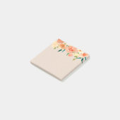 Kraft Paper Peach Florals Rustic Chic Post-it Klebezettel (angewinkelt)