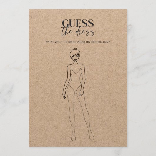 Kraft Paper Polterabend Raten Sie das Dressspiel (Vorderseite)