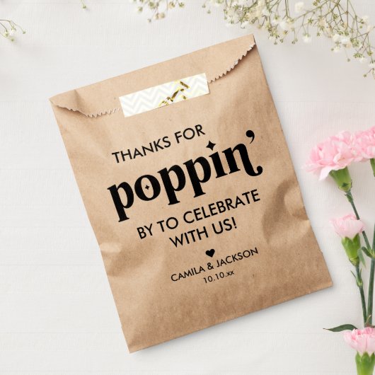 Kraft Paper Popcorn Wedding Geschenktütchen (Versiegelt)