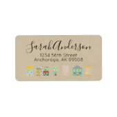 Kraft Paper Real Anwesen Houses Rücksendeadresse Adressaufkleber (Vorne)