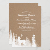 Kraft Paper Reinder Weihnachtsessen Probe Abendess Einladung (Vorne/Hinten)