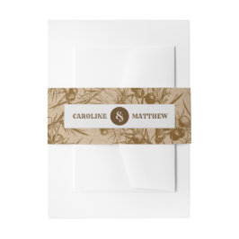 Kraft Paper Rustic Botanical Wedding Einladungsbanderole