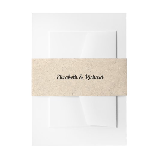 Kraft Paper Rustic Wedding Einladung Bündchen Band (Vorderseite Beispiel)