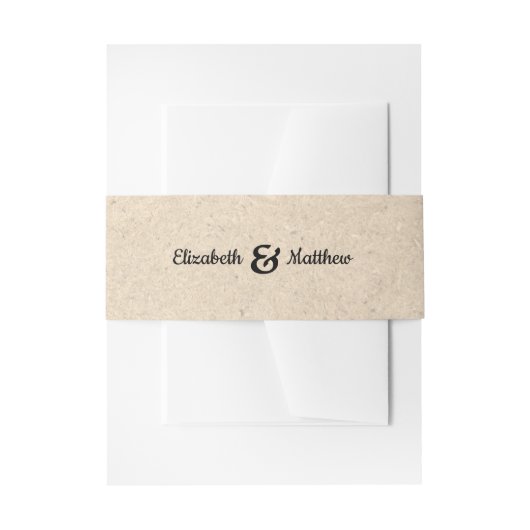 Kraft Paper Rustic Wedding Einladung Bündchen Band (Vorderseite Beispiel)