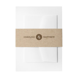Kraft Paper Rustic Wedding Einladung Bündchen Band
