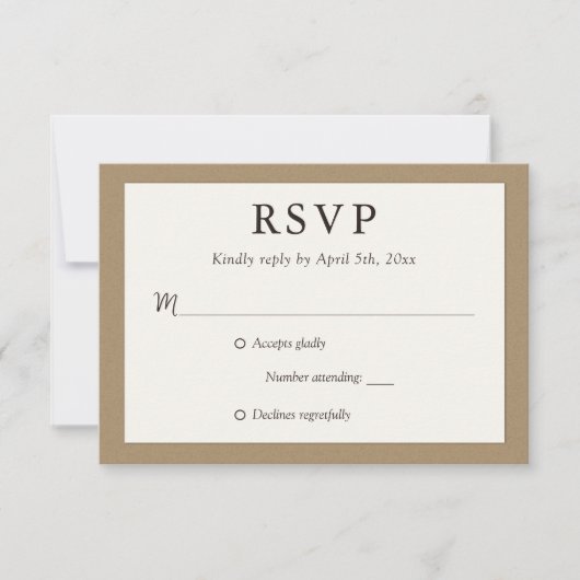 Kraft Paper Rustic Wedding RSVP Cards Karte (Vorderseite)