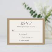 Kraft Paper Rustic Wedding RSVP Cards Karte (Stehend Vorderseite)