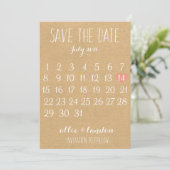 Kraft Paper Save the Date Calendar (Stehend Vorderseite)