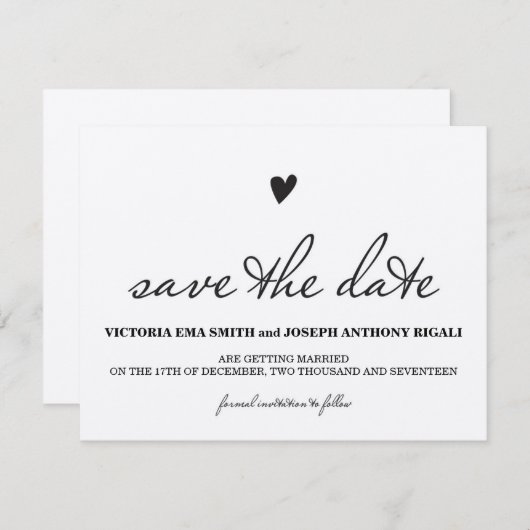 Kraft Paper Save the Date Card Einladung (Vorne/Hinten)